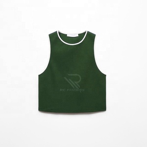 เสื้อครอปท็อปผู้หญิงผ้าฝ้ายเย็นสบายสำหรับฤดูร้อน  เสื้อกล้ามทรงเข้ารูปสีพื้นเนื้อผ้าริบ  เหมาะสำหรับใส่ไปเที่ยวคลับ พร้อมส่ง - Product Image 4