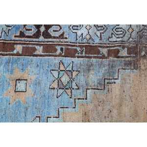 Alfombra de 1.6x3.2 pies, Alfombra Turca Vintage, Alfombra Oriental Azul de Lana - Product Image 5