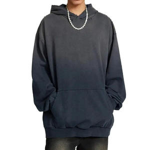 Sweat à capuche surdimensionné pour homme personnalisé, délavé à l'acide, vintage, déchiré, lourd - Product Image 4