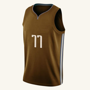 Maillot de basket respirant personnalisé de style actuel avec votre propre logo, 100% polyester, sans manches, service OEM - Product Image 1