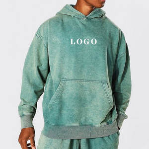 Custom 400 Gsm Unisex Hoodies Algodón/Poliéster Peso pesado French Terry Fleece Oversized Acid Wash Sudadera con capucha de invierno - Product Image 5