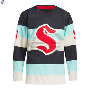 Prix d'usine Vêtements de hockey sur glace de luxe de haute qualité Numéro d'uniforme d'équipe Broderie Arbitre vierge Maillots de hockey sur glace - Product Image 1