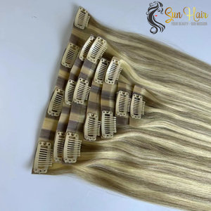 Extensions à clips sans couture de haute qualité Sun Hair Company, extensions de cheveux Remy, cheveux humains vietnamiens, Cabello Humano - Product Image 3