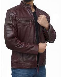 Dernière veste en cuir fine de créateur, haute qualité, rétro, luxe, couleur unie, imperméable, coupe-vent, moto, hiver - Product Image 2