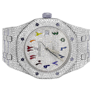 Fashion Iced Out Moissanite Quartz Dial <b>Watch</b> with Glass Crystal and Stainless Steel Case - Product Image 4