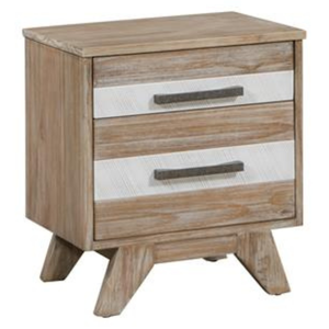 Solid Pine Wood 2 <b>Drawer</b> Nightstand Modern Bedside <b>Table</b> Storage Cabinet <b>With</b> Rustic Finish For Bedroom For Home - Product Image 4
