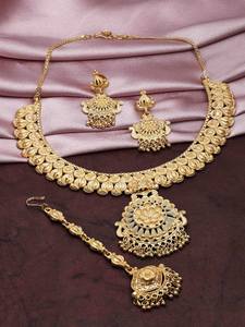 Venta al por mayor diseño floral tradicional 14K 18K 24K cadena de eslabones chapada en oro conjunto de joyería de moda con collares rellenos de oro de latón - Product Image 2