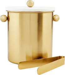 Suministro de precios al por mayor personalizado Cubo de hielo de latón niquelado con cubo y pinzas de último estilo Accesorios para bebidas de fiesta de boda - Product Image 2