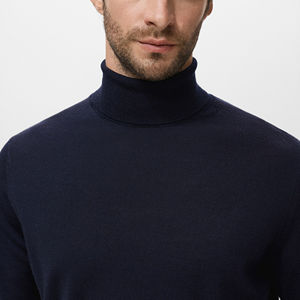 Suéter de Hombre de Alta Calidad, Hecho a Medida, Informal, Cuello Alto, 100% Algodón, Tejido de Punto, Logotipo Bordado Personalizado, Antiarrugas, Secado Rápido - Product Image 6