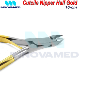 Good Selling Customized Logo Print Dead Skin Remover Stainless Steel Cutters Beauty Tool Cuticle Nippers Golden Finish - Product Image 6