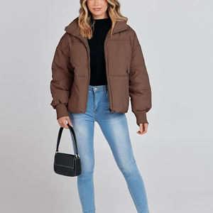 Veste bouffante pour femmes personnalisée de haute qualité légère avec fermeture à glissière et motif imprimé grande taille pour l'hiver - Product Image 4