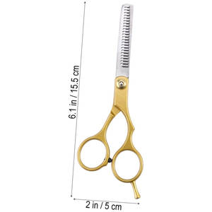 กรรไกรตัดผมสแตนเลสแบบมืออาชีพปลายใบมีดคมเครื่องมือด้านความงามสำหรับช่างตัดผมสไตลิสโกลด์ - Product Image 2