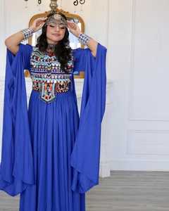 ราคาต่อรองได้ ชุดเดรสผู้หญิงไซส์ใหญ่ สไตล์อัฟกัน วินเทจ คูชี ทรงเอไลน์ ยาวกรอมพื้น ผ้ากำมะหยี่ สีและขนาดตามสั่ง - Product Image 5