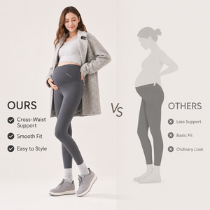 Pantalon de grossesse sans couture hiver, taille haute, doublé <span class=keywords><strong>polaire</strong></span>, soutien ventral, effet push-up, pour le yoga et l'extérieur - Product Image 5