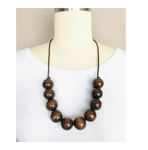 8mm Bois Long Malas Perles À La Mode Collier Bouddhiste Mala Bois Perles Pendentif Collier Ethnique Déclaration Collier - Product Image 4