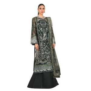 Dupatta เสื้อเชิ้ตตัวยาวแบบหนาปักลายหินประดับมุกงานเจ้าสาว lehenga choli ราคาขายส่ง - Product Image 1