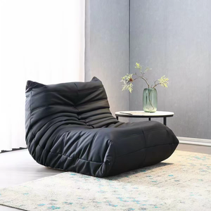 Modern Flannel Lounge Chair Soft Contemporary Design for Living Room Furniture - Product Image 3