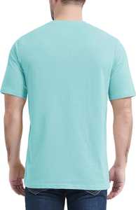 T-shirt homme bleu clair coton doux col rond manches courtes confortable coupe décontractée élégant couleur unie tous les jours été basique t-shirt - Product Image 2