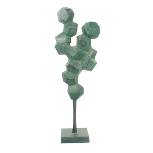 Sculpture de visage en aluminium moulé à patine verte unique Sculpture décorative personnalisée à vendre à bas prix - Product Image 1