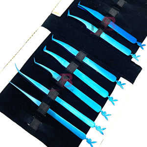 Pinces à épiler pour extensions de cils en acier inoxydable plaqué or couleur personnalisée, pointe lisse, longueur 10 mm, pinces à épiler durables pour cils de lapin - Product Image 1