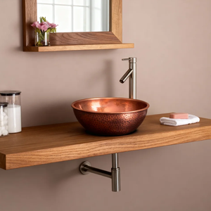 יוקרה אישית בעבודת יד בעבודת יד מרוח מט נחושת עגול לשטוף משטח משטח משטח קל לניקוי אמבטיה - Product Image 6