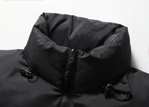 Customized Coated Men's Winter Puffer <b>Jacket</b> with Embroidery Logo High Quality Stand Collar Quilted Design - Product Image 2