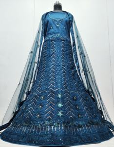 Élégant filet Dupatta brodé 3M Flair Lehenga Choli avec travail de séquence lourd pour les acheteurs de détail B2B - Product Image 3