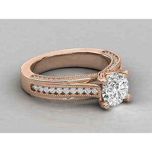 Anillo Brillante de Oro de 9K para Mujer con Diamante Cultivado en Laboratorio de Corte Redondo Estilo Solitario - Product Image 1