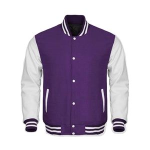 Chaqueta de béisbol de lana personalizada de la universidad para hombres Invierno Casual Varsity Bomber Stand Collar Chenille Bordado Parches Puttons - Product Image 1