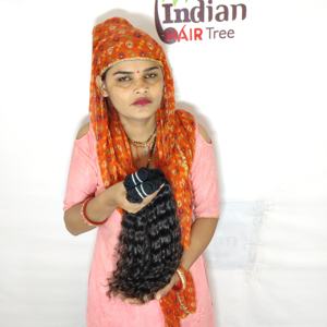 Cheveux humains indiens bruts en gros, bouclés, couleur naturelle, pour femmes, double trame, vierges, non traités chimiquement, extensions - Product Image 3