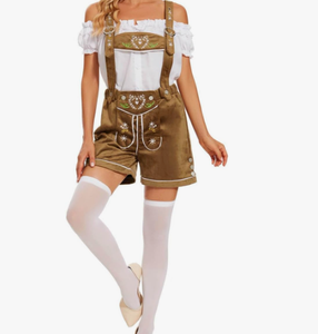 Dernier design Lederhosen Wear Shorts bavarois pour femmes Damen Trachten Oktoberfest Shorts pour femmes - Product Image 3