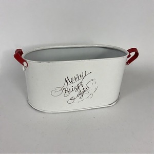 Cubo de maceta Snowfall Glimmer para plantas navideñas hecho de metal galvanizado con motivo navideño para estilo estacional exterior - Product Image 6