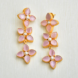 Boucles d'oreilles pendantes en laiton naturel, pierre semi-précieuse naturelle de qualité supérieure, finition plaquée or 18 carats, sans nickel, durables, qualité supérieure, prêtes pour le B2B - Product Image 6