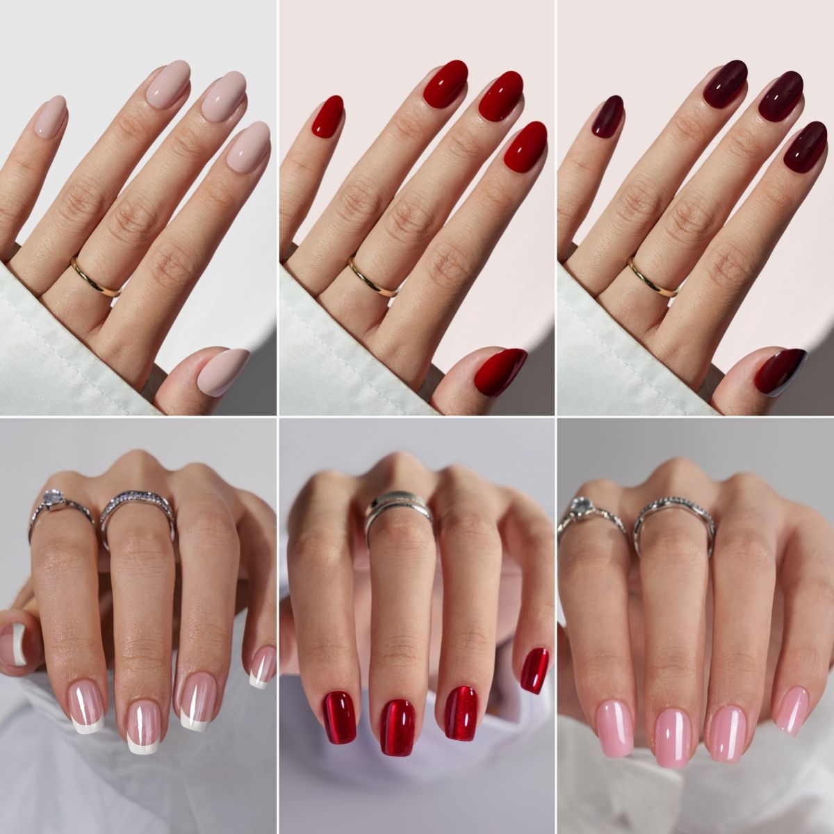 Custom Logo Short Almond Square Artificial Fake Nails Press on Wholesale Soft Gel Handmade French Tip Press on Nails Kit En Gel