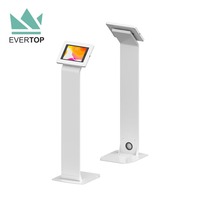 Kiosque tablette autoportant de 10 pouces LSF08-C personnalisable pour iPad, support de sécurité antivol pour tablette PC avec bannière logo