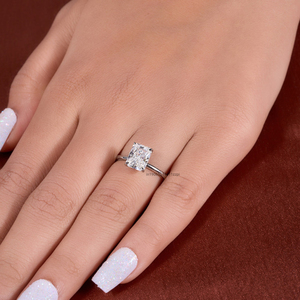 2.50 Ct Elongated Radiant Cut Moissanite Crushed Ice Solitaire Engagement <b>Ring</b> Sparkling Modern Moissanite Bridal Jewelry - Product Image 2