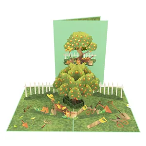 Love Tuinieren 3d Pop-Up Kaart Hot Sale Bestseller Voor Moederdag Verjaardag 3d Kaart Handgemaakt Papier Las