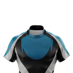 Kit d'uniforme de rugby en polyester pour hommes, sur mesure, en gros, sublimation - Maillot noir ajusté avec passepoil vert fluo - Product Image 3