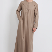 Qamis islamique pour homme en polyester de haute qualité, grande taille, style vintage saoudien, Jubbah de soirée, vente en gros