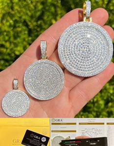 Elegante Collar con Colgante de Diamante Moissanite VVS, Estilo Hip Hop, Chapado en Oro, Plata 925, Joyería Brillante Redonda a Bajo Precio - Product Image 6