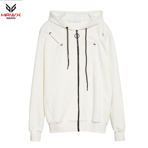 Sudadera con capucha de alta calidad para hombre, con cremallera, diseño liso, ecológica, transpirable, de algodón/poliéster, moda de invierno, teñido liso, MOQ bajo - Product Image 1
