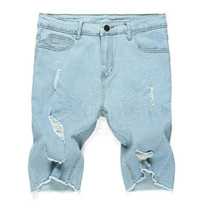 ปากีสถานกางเกงยีนส์ขาสั้นสำหรับผู้ชายทำจากผ้าฝ้ายสวมใส่สบายสไตล์ลำลองสีตัดกัน - Product Image 1