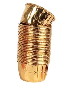 マフィンカップ-アルミホイル紙; 直径-70mm; 高さ-39mm; 50ピース/セットoppパッキング; ゴールドカラー