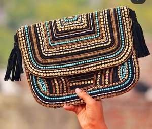 Bolsos de Mano de Lujo con Cuentas Bordadas a Mano, Diseño Clásico de Piedras, con Lentejuelas y Correa de Cadena para Eventos Nocturnos y Fiestas - Product Image 5