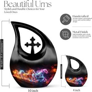 Urna de Metal de caballo para cenizas Urnas de cremación de mujeres para cenizas humanas Mini urnas Hombre adulto Hombre pequeño para cenizas humanas Tamaño personalizado - Product Image 2