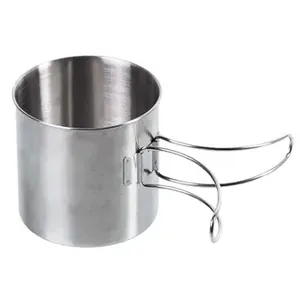 Elegantes tazas redondas de metal para café y té con asas de acero inoxidable pulido con espejo, perfectas para accesorios de Bar de Hotel - Product Image 6