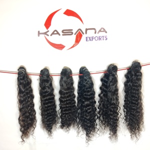 วิกผมมนุษย์สำหรับผู้หญิงผิวดำแบบลอนคลื่นลึกแบบอินเดียทำจาก100% สีดำธรรมชาติไม่จัดแนวหนังกำพร้า - Product Image 4