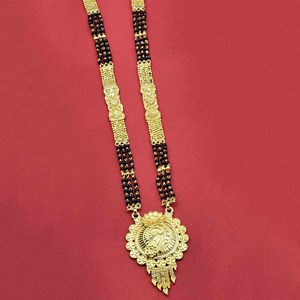 Venta al por mayor 24K Micro Gold Plated Long Pendant Mangalsutra, joyería de moda, Micro Gold Filled Traditional Indian Wedding Jewelry. - Product Image 5