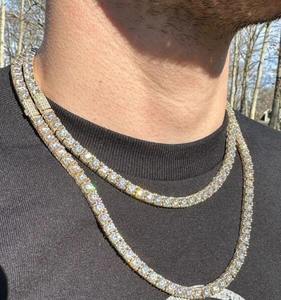 Fashionable VVS Moisssanite Diamond <b>Tennis</b> Chain With Gold Plated 925 <b>Silver</b> <b>Necklace</b> For Women Luxury Fashion At Best Price - Product Image 4