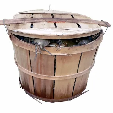 新製品2023カニバスケットラウンド木箱パッキングカニ、果物、装飾用-ベトナム工場の木製収納